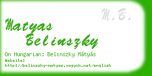 matyas belinszky business card