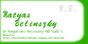 matyas belinszky business card